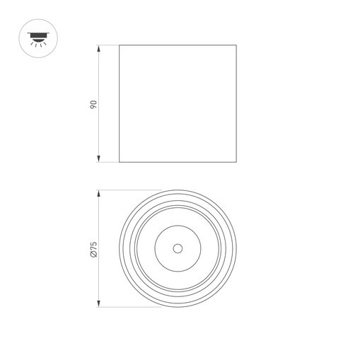 Светильник SP-SALT-R75-8W Warm3000 (WH-BK, 40 deg, 230V) (Arlight, IP44 Металл, 5 лет)