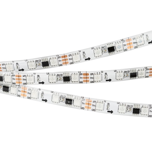 Лента светодиодная SPI-5000SE-5060-60 12V Cx3 RGB (10mm, 14.4W/m, IP65) (Arlight, Закрытый, IP65)
