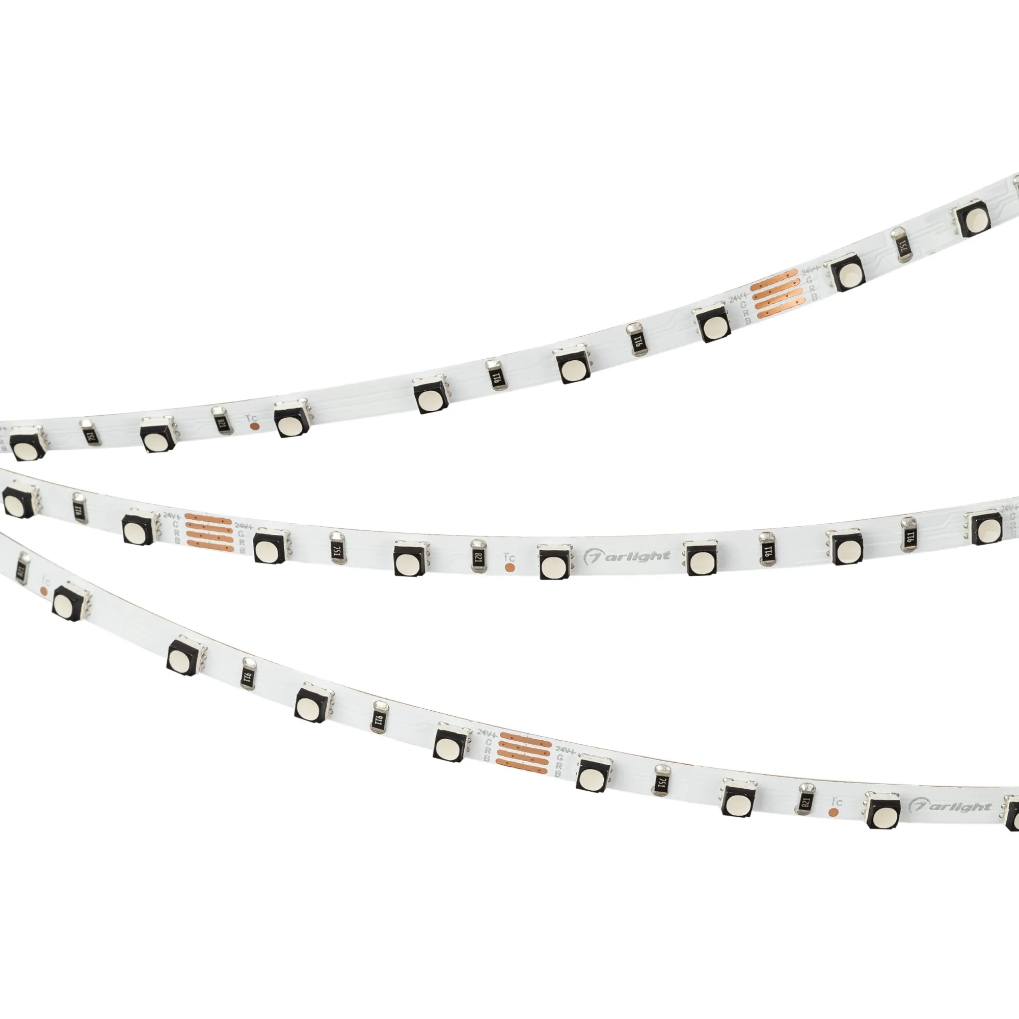 Лента светодиодная MINI-60-24V RGB 5mm (3535, 5m, LUX) (Arlight, 6 Вт/м, IP20) - изображение товара