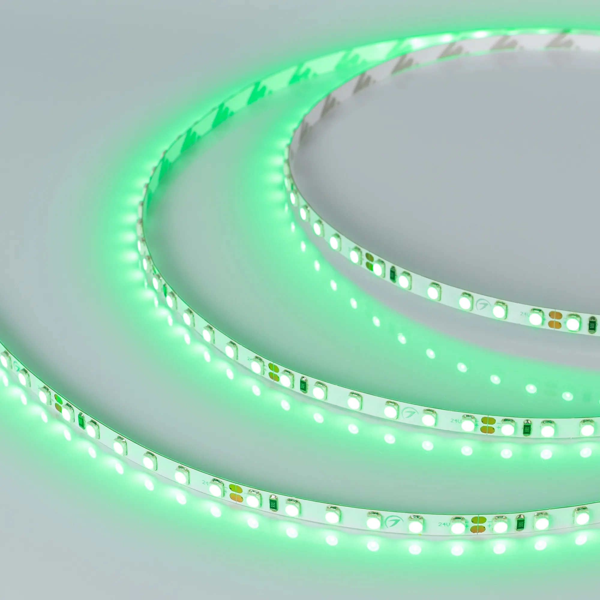 Лента светодиодная RT-A120-5mm 24V Green (9.6 W/m, IP20, 3528, 5m) (Arlight, узкая) - изображение товара