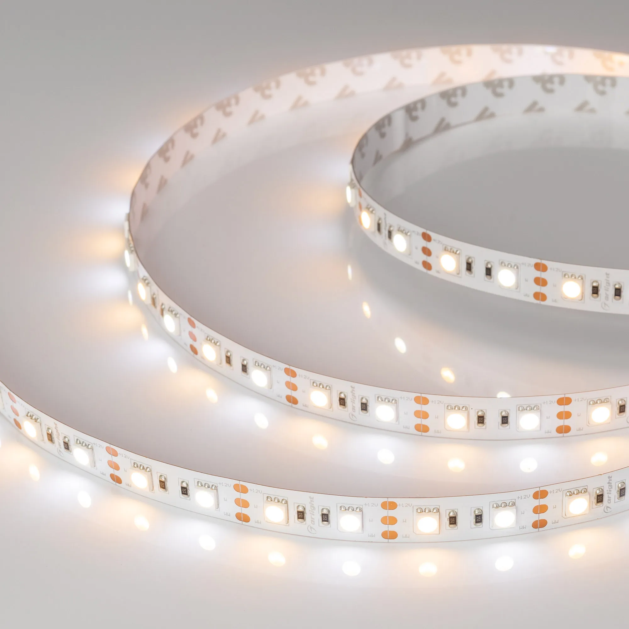 Лента светодиодная RT-B60-12mm 12V White-MIX (14.4 W/m, IP20, 5060, 5m) (Arlight, Изменяемая ЦТ) - изображение товара