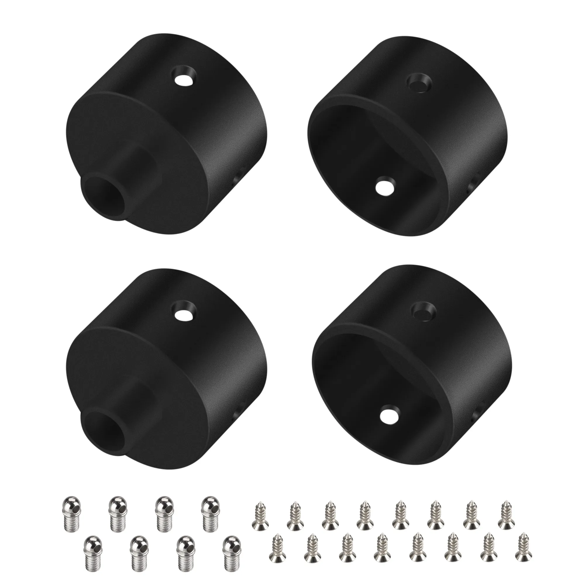 Заглушка WPH-FLEX-D22-360deg BLACK ALU с отверстием (Arlight, Металл) - изображение товара